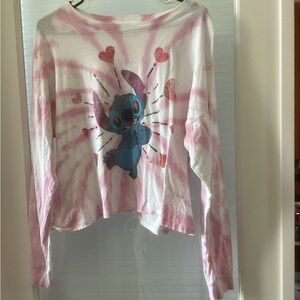 Kids Pink and White Graphic Long Sleeve Shirt